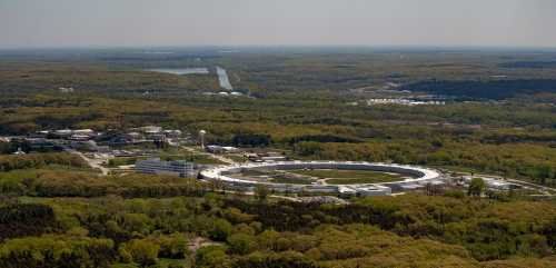 Lemont, Illinois USA - May 13 2021: An aerial view of the Argonne National Laboratory located in Lemont Illinois.
