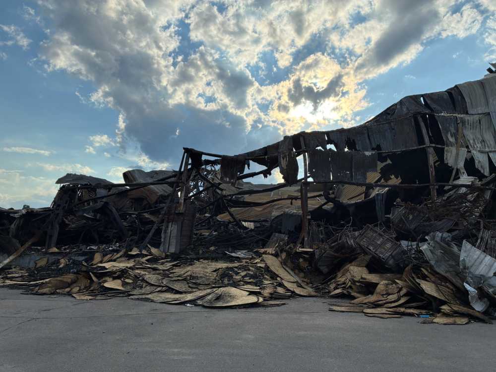 In this photo, the remains of an UNHCR warehouse can be seen following a Russian ballistic missile strike in Dnipro, Ukraine.