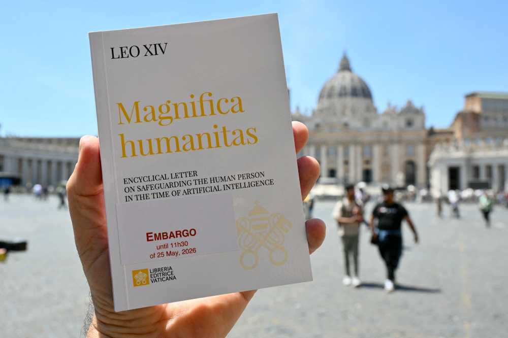 close up of the cover of Pope Leo XIV's Encyclical Letter "Magnifica Humanitas"