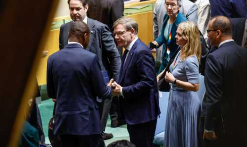 German Foreign Minister Johann Wadephul leaves the room after he cast his vote at the 86th plenary meeting election of non-permanent members of the Security Council for the term 2027-2028 at United Nations headquarters in New York on June 3, 2026.