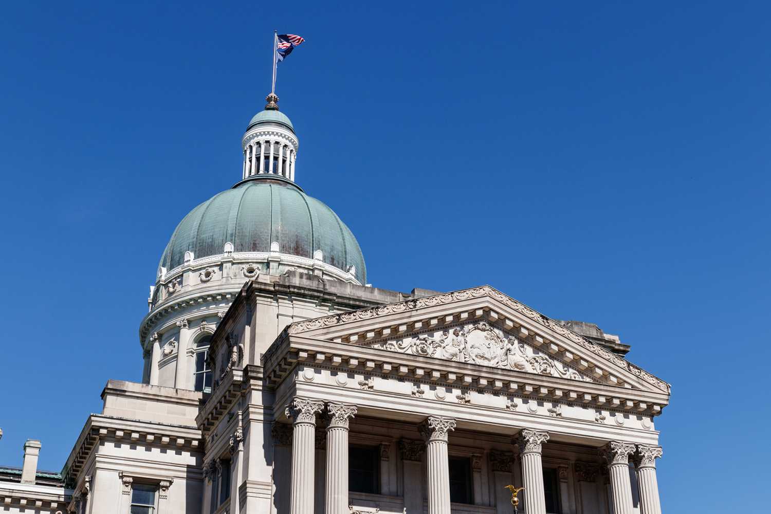 Indianapolis - Circa June 2019: Indiana State House and Capitol Dome. It houses the Governor, Assembly and Supreme Court II