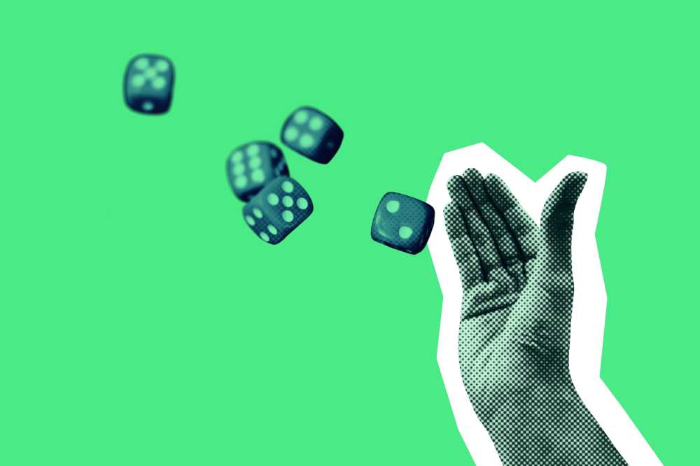 Hand throwing dice concept art