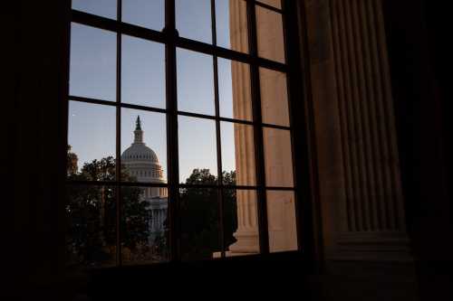 WASHINGTON, DC - OCTOBER 24: The U.S. Capitol building is seen during a Senate Forum on Artificial Intelligence in the Russell Senate Office Building on October 24, 2023 in Washington, DC.