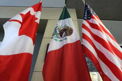 flags of Canada, Mexico, and the United States