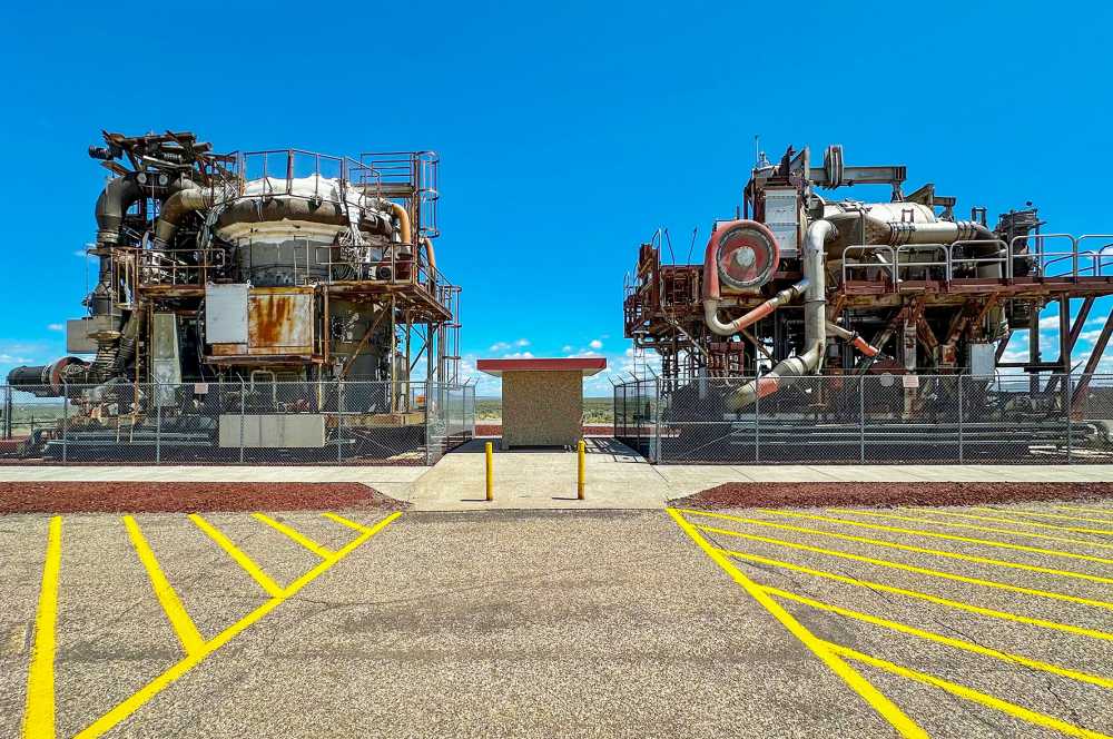 Heat Transfer Atomic Reactor Experiment 2 (left) and 3 (right), located at Experimental Breeder Reactor-I museum, Arco, Idaho