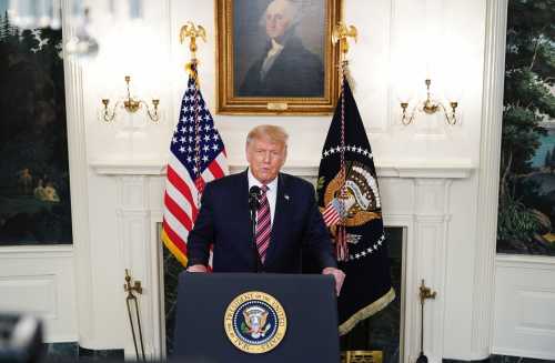 U.S. President Donald Trump speaks on judicial appointments in the Diplomatic Reception Room of the White House in Washington, D.C., on Sept. 9, 2020.
