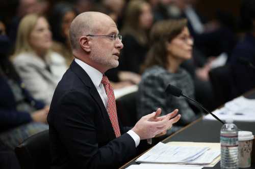 WASHINGTON, DC - JANUARY 14: Federal Communications Commission (FCC) Chairman Brendan Carr testifies before the House Energy and Commerce Committee in the Rayburn House Office Building on Jan. 14, 2026, in Washington, D.C.