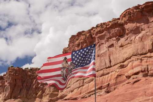 Native American flag in Lupton, Arizona