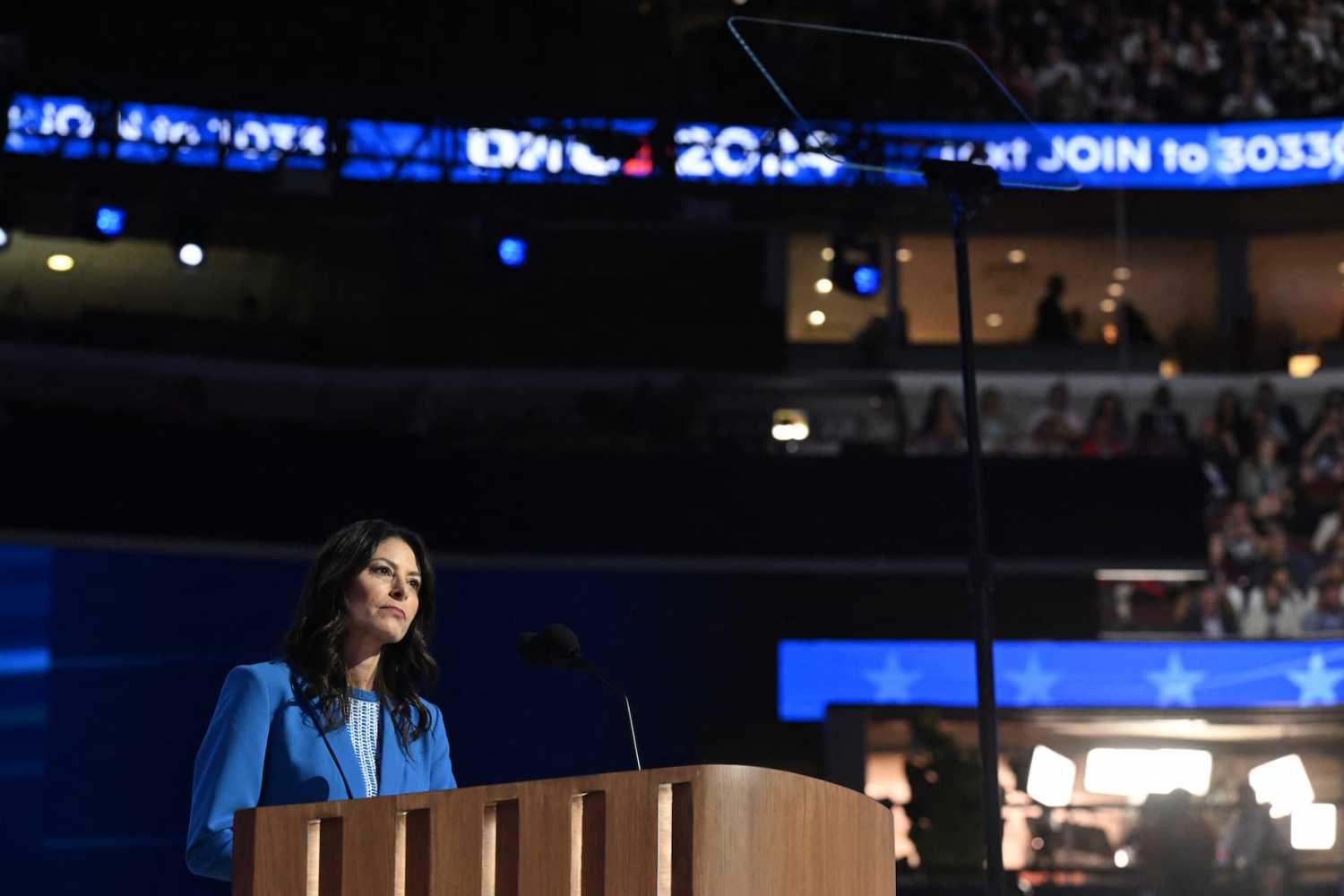 Michigan Attorney General Dana Nessel speaks on the third day of the Democratic National Convention (DNC) at the United Center in Chicago, Illinois, on Aug. 21, 2024.