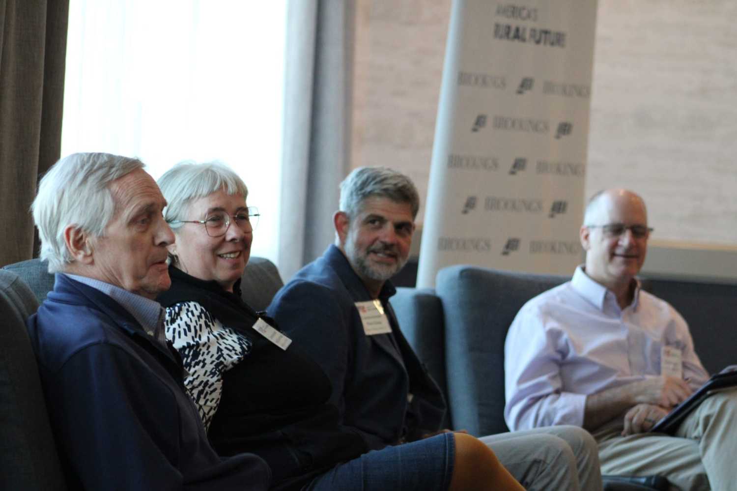 Speakers at the field hearing's opening panel on local government and regional coordination. Left to right: Steve Tharinger, Washington State Legislature; Heidi Eisenhour, Jefferson County Commissioner; Mark Ozias, Clallam County Commissioner; Tony Pipa (Brookings).