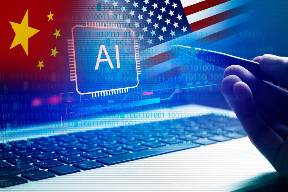 illustration: US, China, artificial intelligence