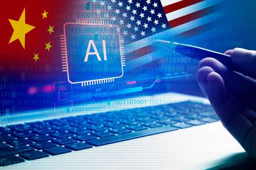 illustration: US, China, artificial intelligence