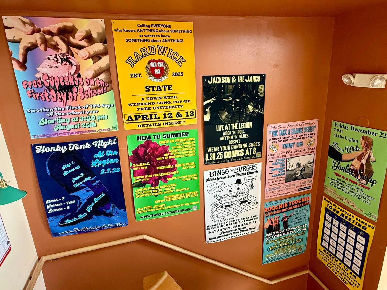 Posters inside the Civic Standard, June 2026. (photo by Molly Born)