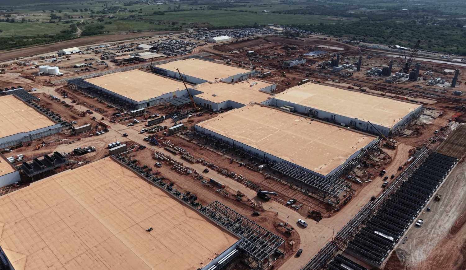aerial picture of a data center