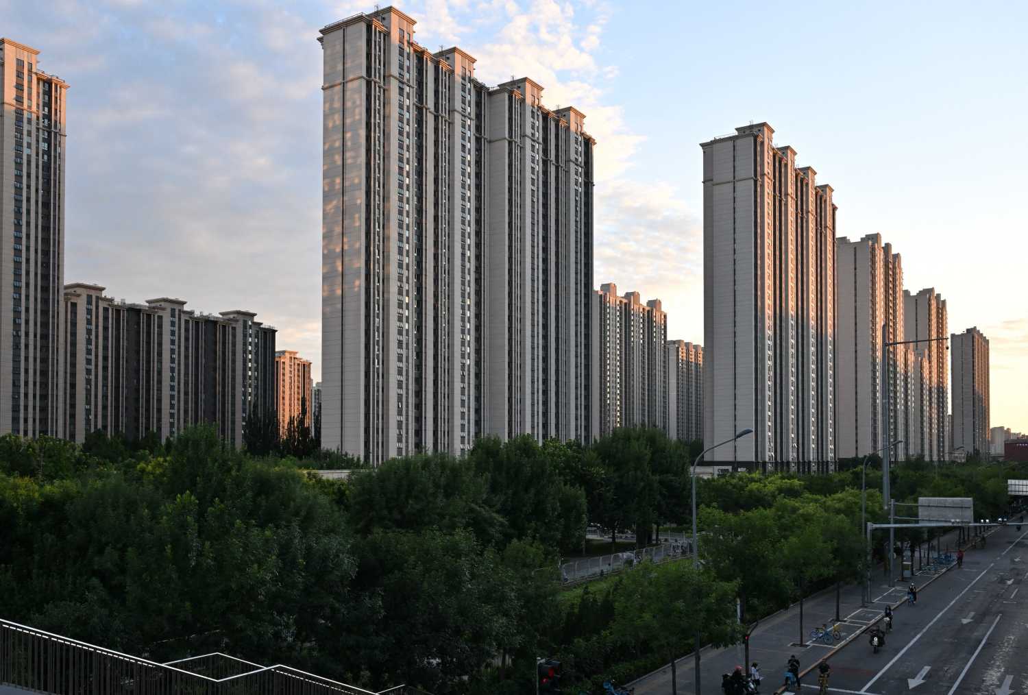 Apartment buildings are pictured in Beijing